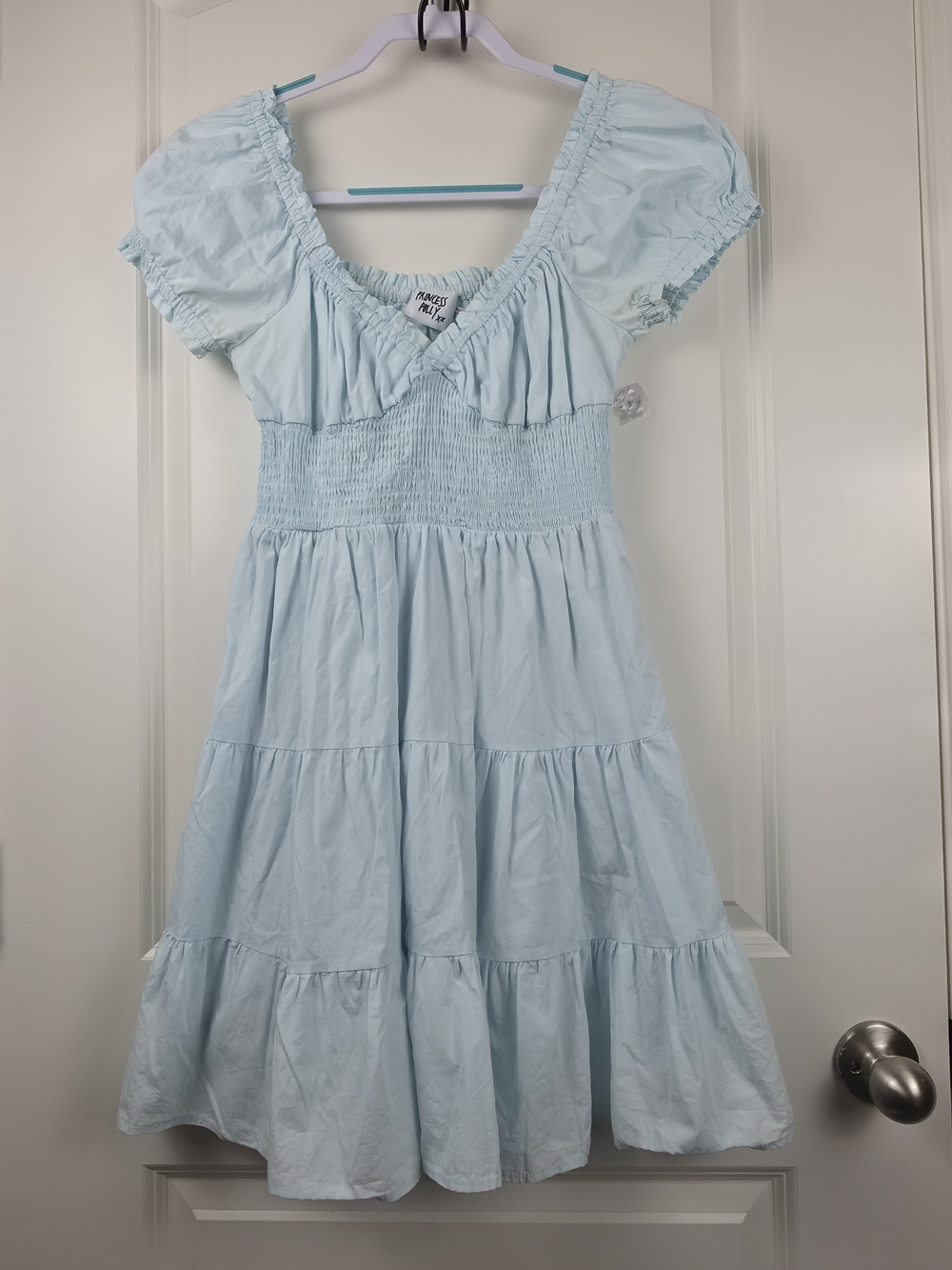 Princess Polly Pastel Blue Smocked Tiered Midi Dress